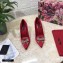 Dolce & Gabbana Heel 10.5cm Satin Pumps Red with Crystal Bow 2021