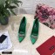 Dolce & Gabbana Heel 10.5cm Satin Pumps Green with Crystal Bow 2021