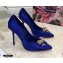 Dolce & Gabbana Heel 10.5cm Satin Pumps Blue with Crystal Bow 2021