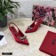 Dolce & Gabbana Heel 6.5cm Satin Slingbacks Red with Crystal Bow 2021