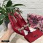Dolce & Gabbana Heel 6.5cm Satin Slingbacks Red with Crystal Bow 2021
