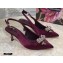 Dolce & Gabbana Heel 6.5cm Satin Slingbacks Burgundy with Crystal Bow 2021