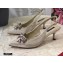 Dolce & Gabbana Heel 6.5cm Satin Slingbacks Beige with Crystal Bow 2021
