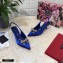 Dolce & Gabbana Heel 6.5cm Satin Slingbacks Blue with Crystal Bow 2021