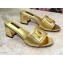 Dolce & Gabbana Heel 6.5cm Calfskin Mules Gold With DG Millennials Logo 2021