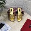 Dolce & Gabbana Calfskin Flat Sliders Gold With DG Millennials Logo 2021