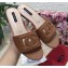 Dolce & Gabbana Calfskin Flat Sliders Brown With DG Millennials Logo 2021