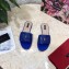 Dolce & Gabbana Calfskin Flat Sliders Blue With DG Millennials Logo 2021