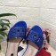 Dolce & Gabbana Calfskin Flat Sliders Blue With DG Millennials Logo 2021