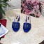 Dolce & Gabbana Heel 6.5cm Calfskin Mules Blue With DG Millennials Logo 2021