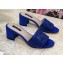 Dolce & Gabbana Heel 6.5cm Calfskin Mules Blue With DG Millennials Logo 2021
