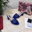 Dolce & Gabbana Heel 6.5cm Calfskin Mules Blue With DG Millennials Logo 2021