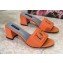 Dolce & Gabbana Heel 6.5cm Calfskin Mules Orange With DG Millennials Logo 2021
