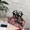Dolce & Gabbana Heel 10.5cm Leather Chain Sandals Black 2021