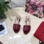 Dolce & Gabbana Heel 6.5cm Calfskin Mules Burgundy With DG Millennials Logo 2021