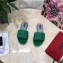 Dolce & Gabbana Calfskin Flat Sliders Green With DG Millennials Logo 2021