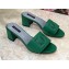 Dolce & Gabbana Heel 6.5cm Calfskin Mules Green With DG Millennials Logo 2021