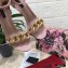 Dolce & Gabbana Heel 10.5cm Leather Chain Sandals Light Pink with Baroque D&G Heel 2021