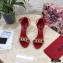 Dolce & Gabbana Heel 10.5cm Leather Chain Sandals Red with Baroque D&G Heel 2021