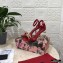 Dolce & Gabbana Heel 10.5cm Leather Chain Sandals Red with Baroque D&G Heel 2021