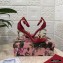Dolce & Gabbana Heel 10.5cm Leather Chain Sandals Red with Baroque D&G Heel 2021