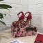 Dolce & Gabbana Heel 10.5cm Leather Chain Sandals Red with Baroque D&G Heel 2021