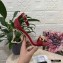Dolce & Gabbana Heel 10.5cm Leather Chain Sandals Red with Baroque D&G Heel 2021