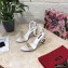 Dolce & Gabbana Heel 10.5cm Leather Chain Sandals White with Baroque D&G Heel 2021