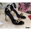 Dolce & Gabbana Heel 10.5cm Leather Chain Sandals Black with Baroque D&G Heel 2021