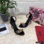 Dolce & Gabbana Heel 10.5cm Leather Chain Sandals Black with Baroque D&G Heel 2021