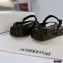 JW Anderson Braided Leather Strap Flatform Sandals Black 2021