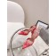 Amina Muaddi Heel Rosie Slingback Pumps Satin Red with Crystal Bow