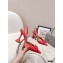 Amina Muaddi Heel Rosie Slingback Pumps Satin Red with Crystal Bow