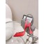 Amina Muaddi Heel Rosie Slingback Pumps Satin Red with Crystal Bow