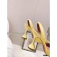 Amina Muaddi Heel Rosie Slingback Pumps Satin Yellow with Crystal Bow