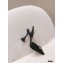 Amina Muaddi Heel Rosie Slingback Pumps Satin Black with Crystal Bow
