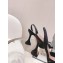 Amina Muaddi Heel Rosie Slingback Pumps Satin Black with Crystal Bow