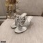 Gianvito Rossi Heel 7.5cm Woven Tropea Thong Sandals Mules Silver