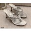 Gianvito Rossi Heel 7.5cm Woven Tropea Thong Sandals Mules Silver