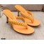 Gianvito Rossi Heel 7.5cm Woven Tropea Thong Sandals Mules Yellow