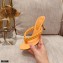 Gianvito Rossi Heel 7.5cm Woven Tropea Thong Sandals Mules Yellow