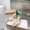 Gianvito Rossi Heel 10cm Plexi Pumps Gold/Suede Green