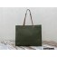 Celine Squared Cabas Tote Bag in Textile and Calfskin Army Green 2021