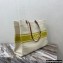 Celine Squared Cabas Tote Bag in "Plein soleil" Textile and Calfskin Yellow 2021
