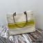 Celine Squared Cabas Tote Bag in "Plein soleil" Textile and Calfskin Yellow 2021
