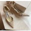 Jimmy Choo Heel 8.5cm TALIKA Pumps Suede Nude with Ankel Strap and Crystal Chain 2021