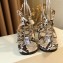 Jimmy Choo Alodie Flats Snake Printed Leather Sandals Gray 2021