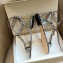 Jimmy Choo Alodie Flats Snake Printed Leather Sandals Blue 2021