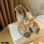 Jimmy Choo Heel 10.5cm EMSY Sandals Glitter Silver 2021