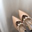 Jimmy Choo Heel 6.5cm Aurelie Pointed Pumps Patent Nude with Pearl Embellishment 2021